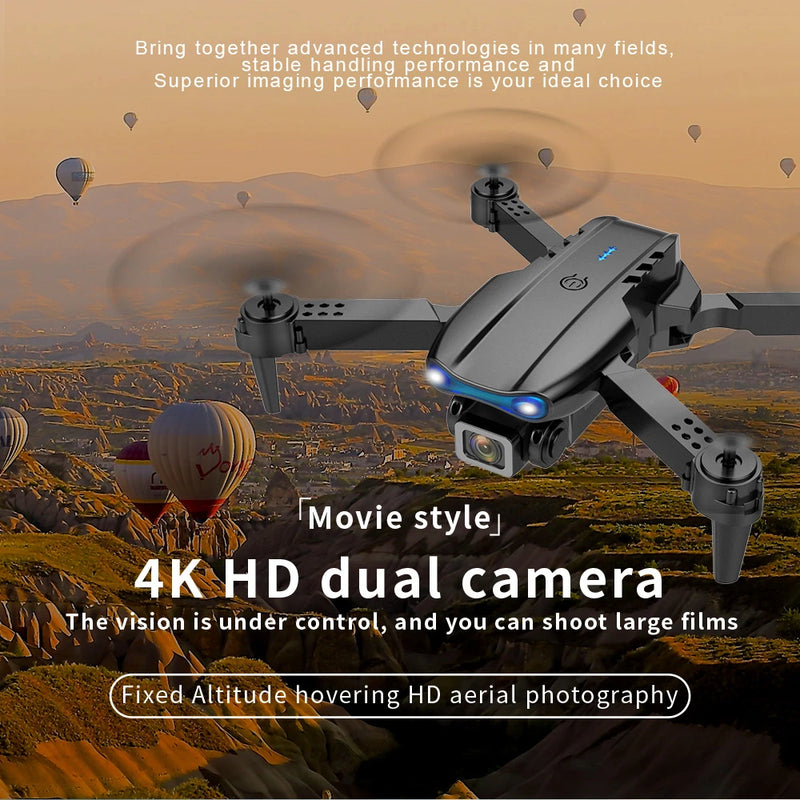 Novo e99pro rc drone 4k professinal com grande angular câmera dupla hd dobrável rc helicóptero 5g wifi fpv - My Promo Store