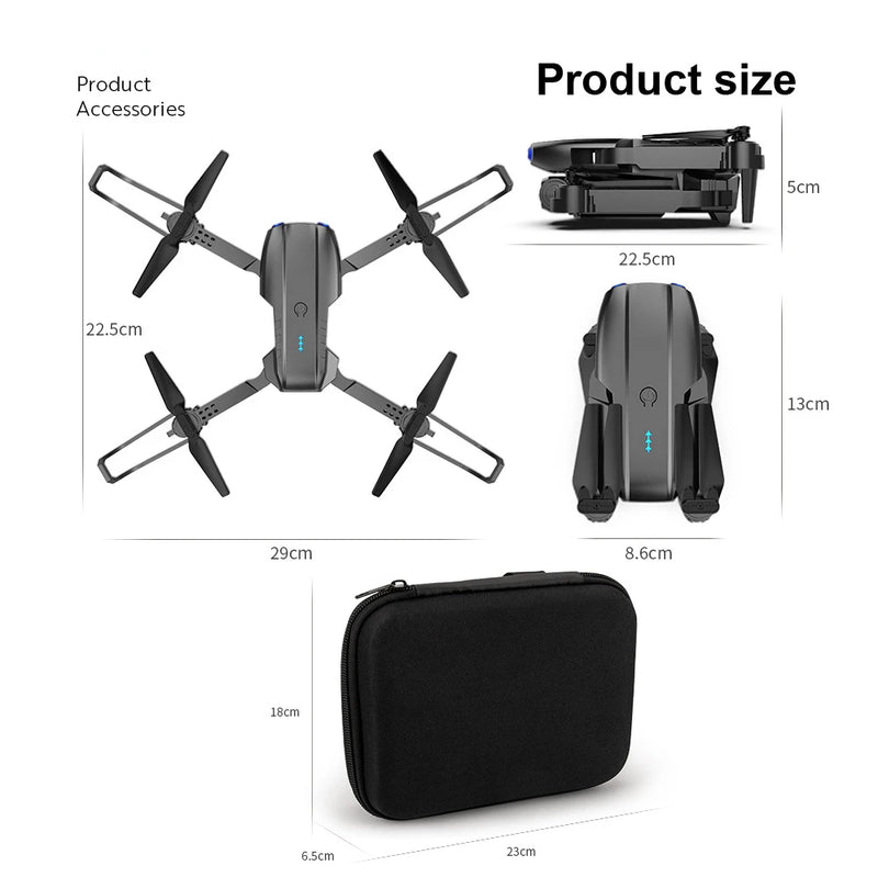 Novo e99pro rc drone 4k professinal com grande angular câmera dupla hd dobrável rc helicóptero 5g wifi fpv - My Promo Store