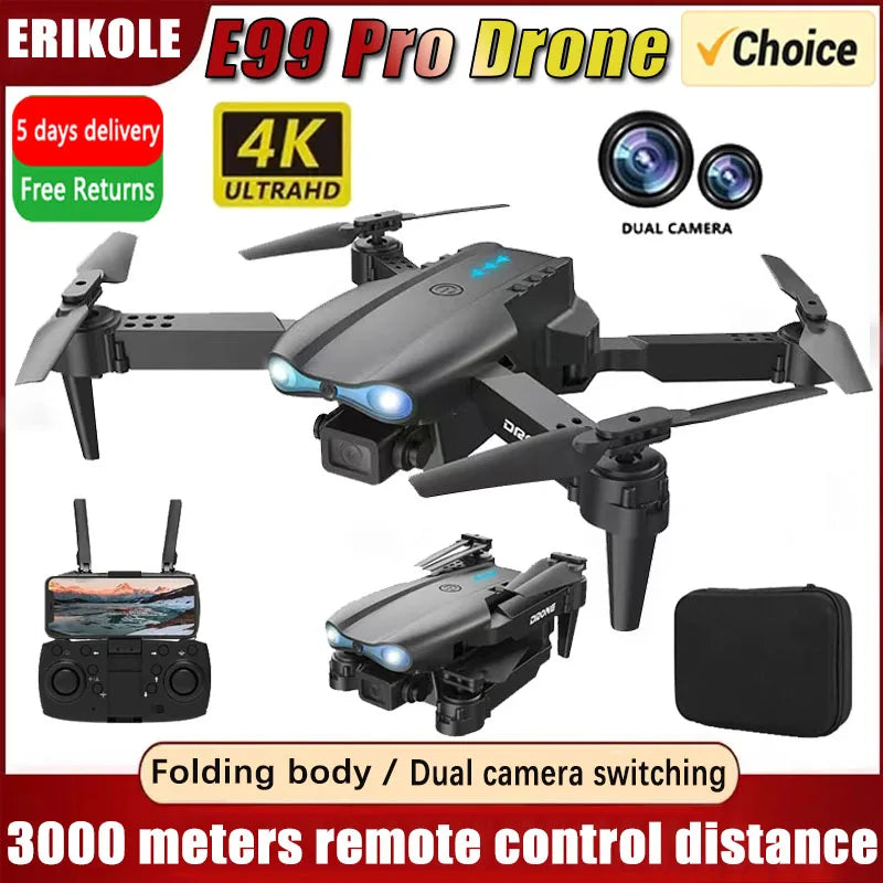 Novo e99pro rc drone 4k professinal com grande angular câmera dupla hd dobrável rc helicóptero 5g wifi fpv - My Promo Store